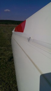 dimple tape turbulator on lower surface of wing